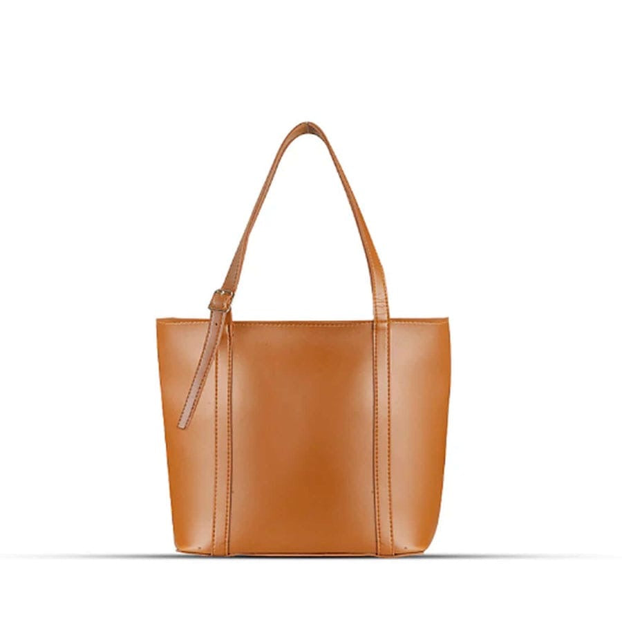 Tan Vegan Leather Tote Bag
