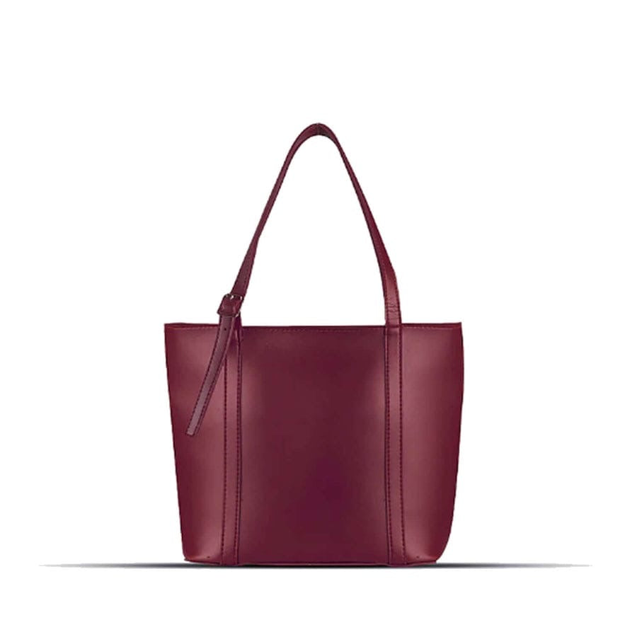 Maroon Vegan Leather Tote Bag
